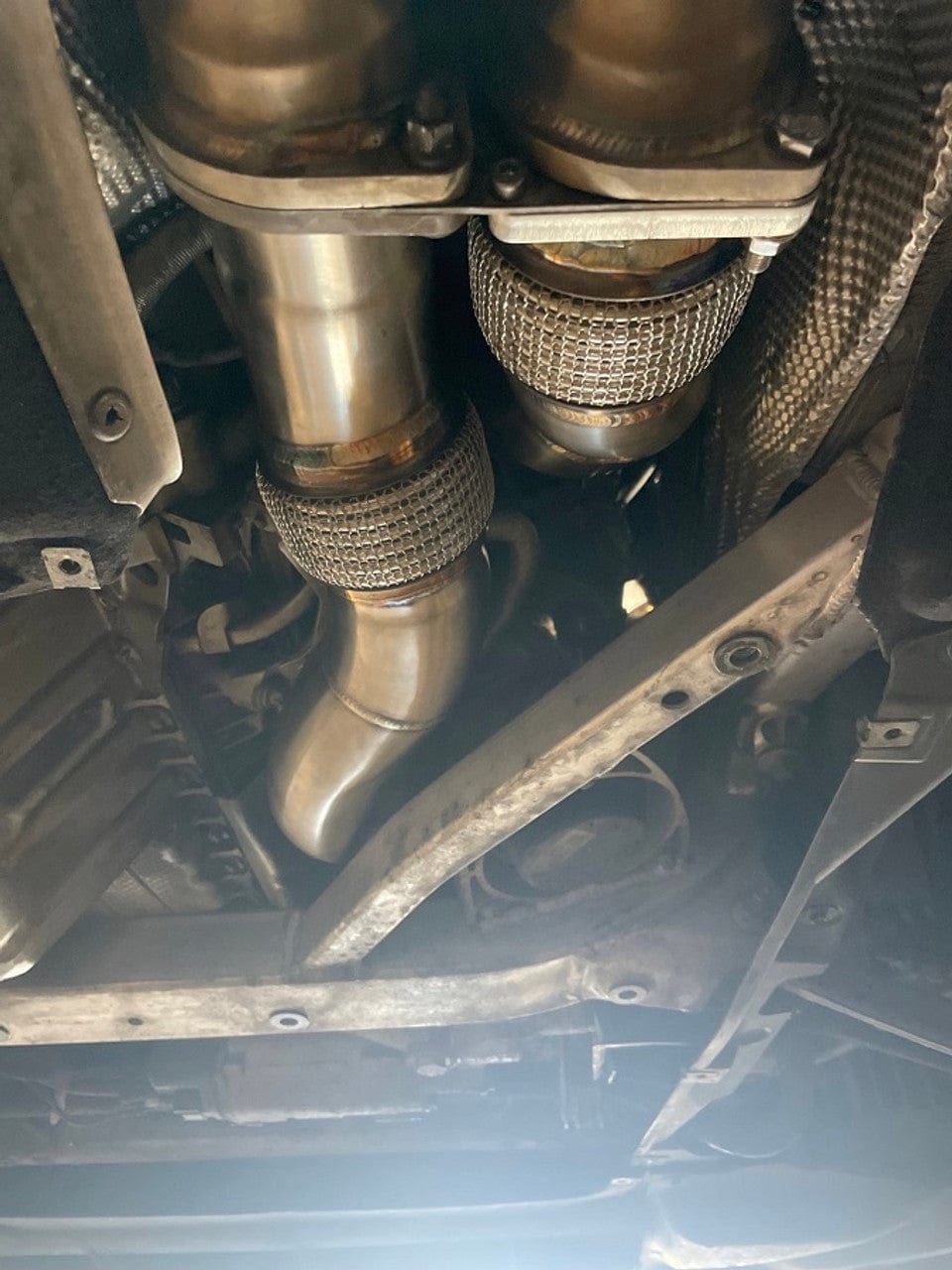 MAD US S55 Catted Downpipes M2C M3 M4 W/ Flex Section