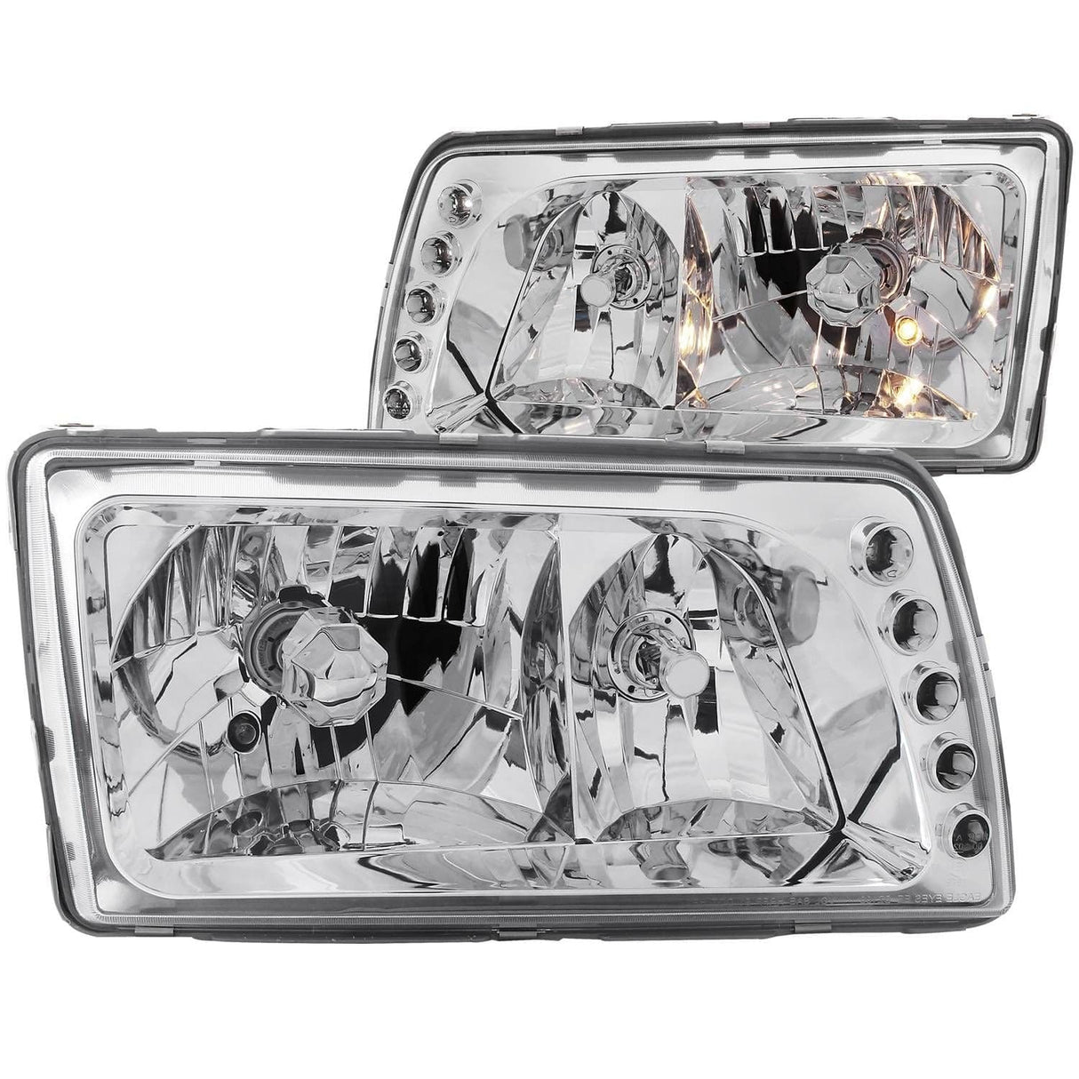 ANZO Crystal Headlights Chrome - Mercedes Benz / W126 / S Class / 1981-1991
