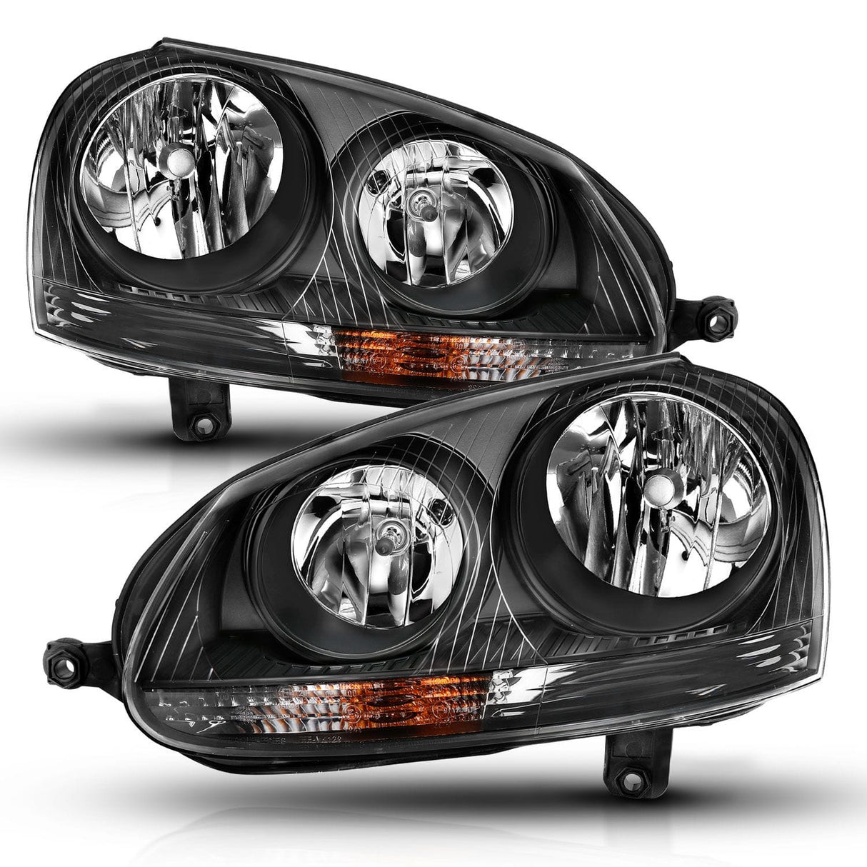 ANZO Crystal Headlight Black (Halogen Only) - VW / Rabbit / 2006-2009