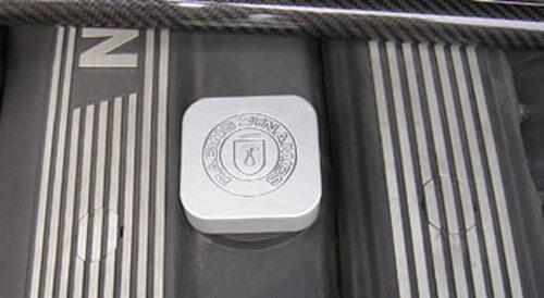 Racing Dynamics Billet Aluminum Oil Cap Cover - BMW, Silver W/ Engraved Racing Dynamics Crest - BMW / E9x