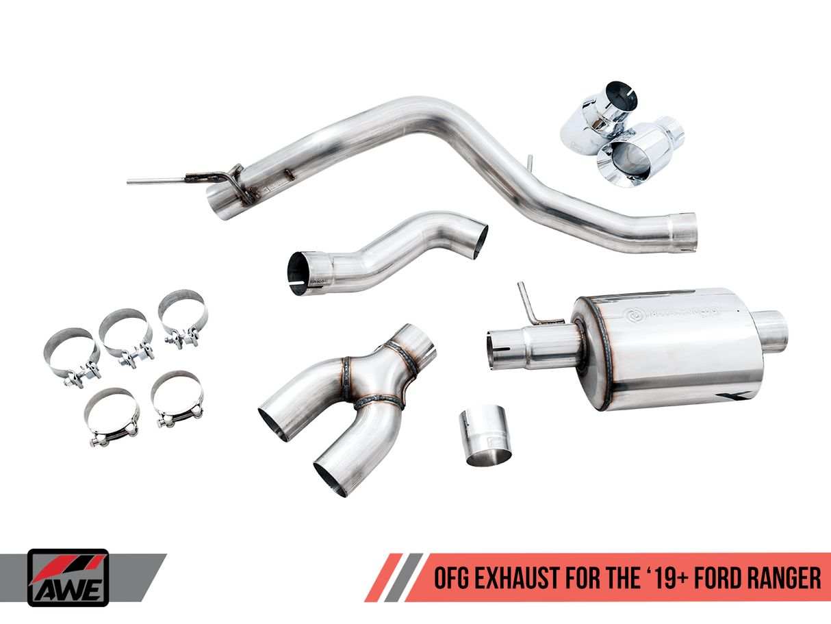 AWE Tuning 0FG Dual Exit Cat-Back Crawler Conversion Exhaust | Ford Ranger 19-20