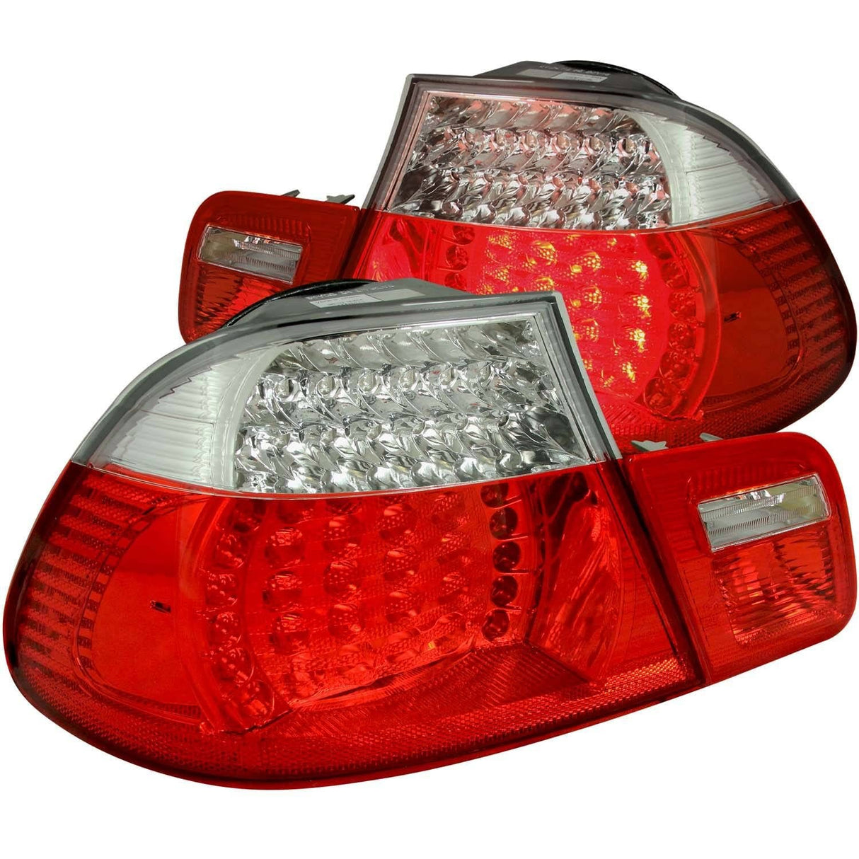 ANZO LED Taillights Red/Clear - BMW / E46 / 2000-2003