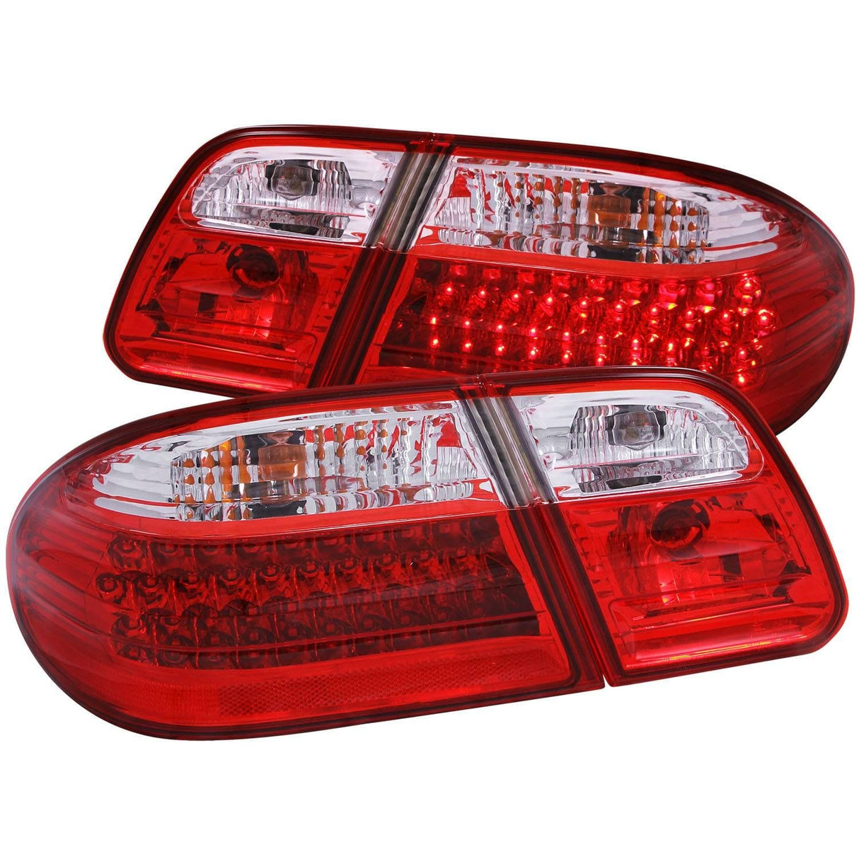 ANZO LED Taillights Red/Clear - Mercedes Benz / W210 / E Class / 1996-2002