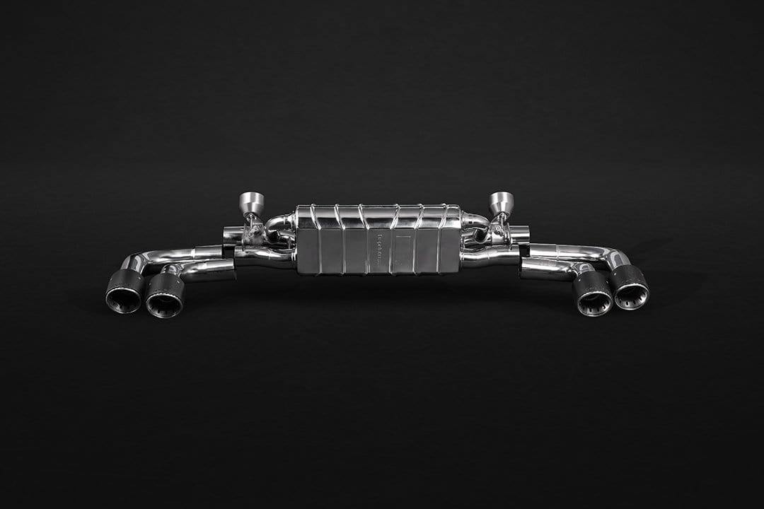 Porsche Cayenne Turbo 2019+ (536) Valved Catback Exhaust System, MidSilencer Delete, Carbon Tips, with E2P