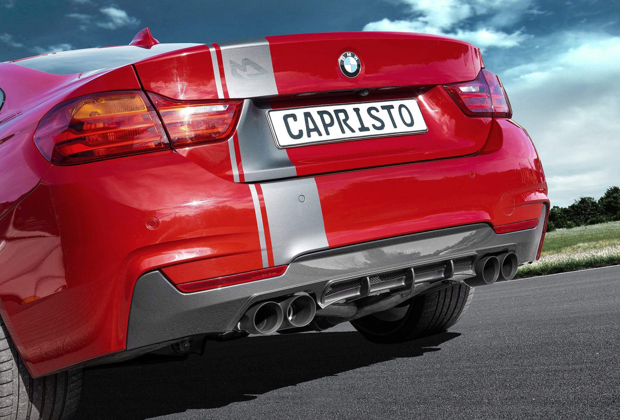 BMW 435i Twin Sound Exhaust System, Mid-Pipes, and Rear Skirt Diffuser (Inc. Remote)