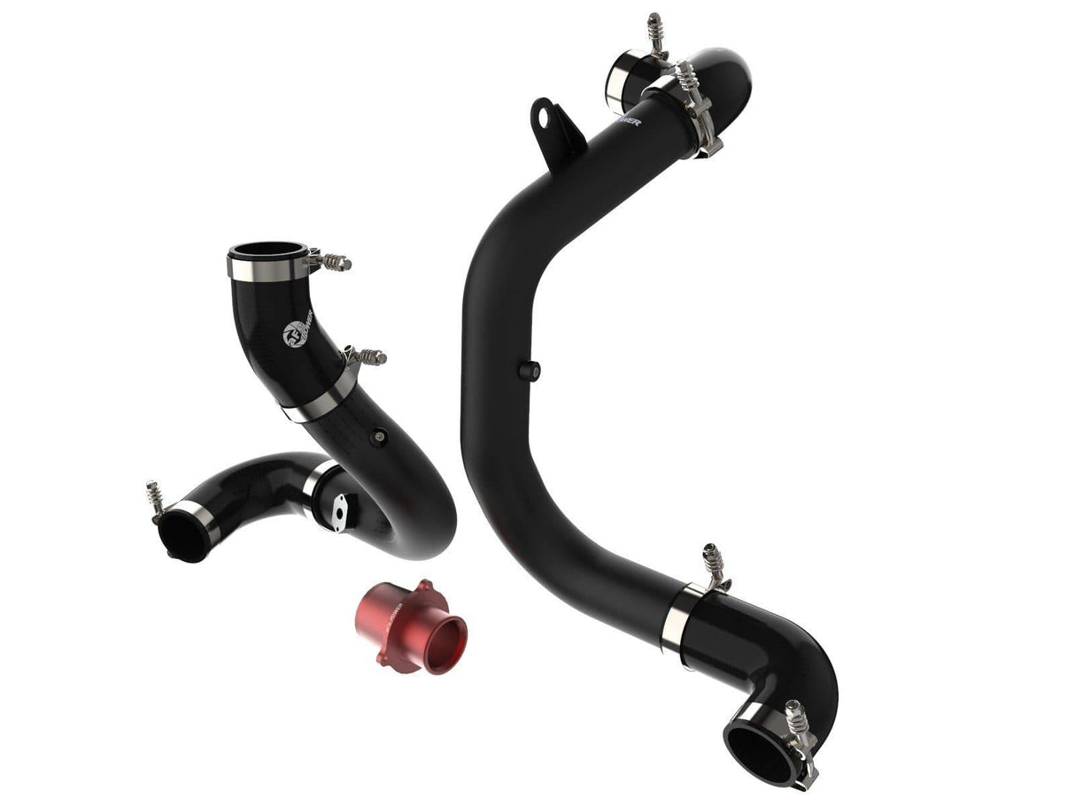 aFe BladeRunner Aluminum Hot & Cold Charge Pipe Kit Black w/ Turbo Muffler Delete - VW/Audi / Mk7 GTI / GLI / Golf R / A3 8V / S3 8V