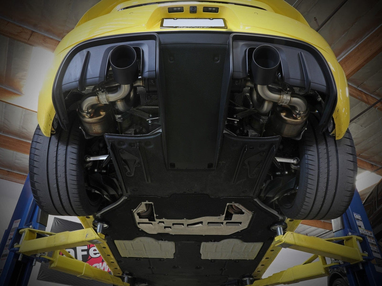 aFe Mach Force-Xp 2-1/4 IN to 2-1/2 IN 304 Stainless Steel Cat-Back Exhaust System - Porsche Cayman 718 GT4