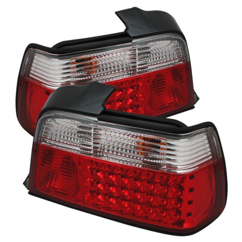 Spyder BMW E36 3-Series 92-98 4Dr LED Tail Lights - Red Clear
