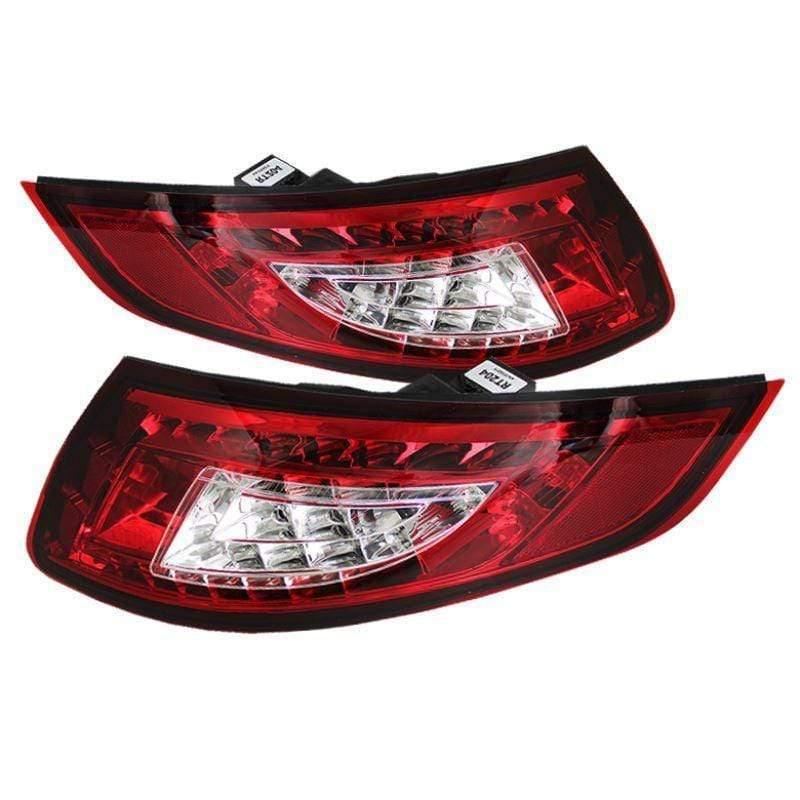 Spyder Porsche 997 05-08 LED Tail Lights - Red Clear