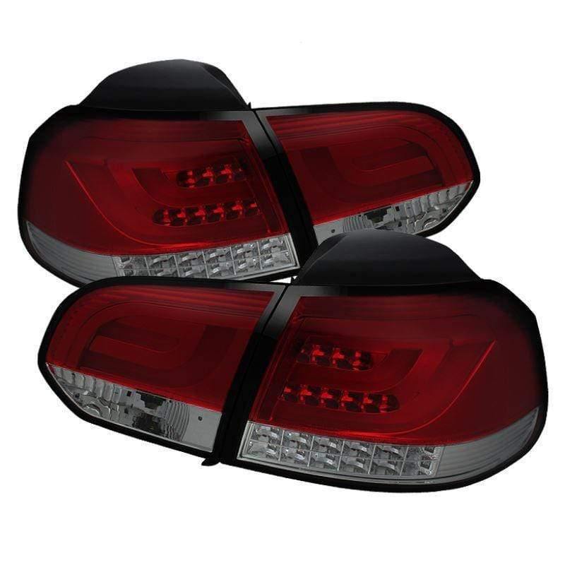 Spyder Volkswagen Golf / GTI 10-13 G2 Type With Light Bar LED Tail Lights - Red Smoke