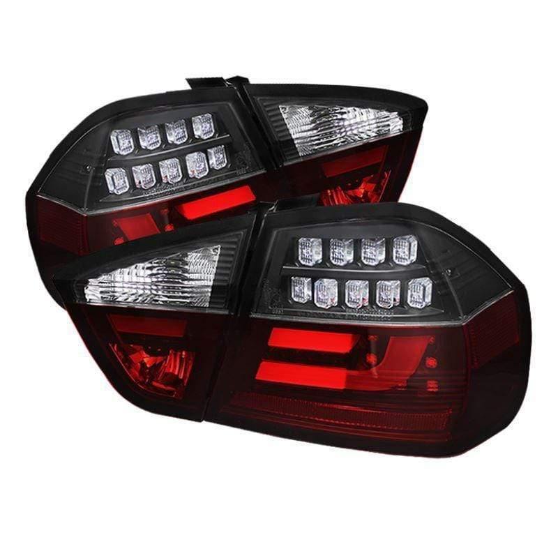 Spyder BMW E90 3-Series 06-08 4Dr LED Indicator Light Bar LED Tail Lights - Black
