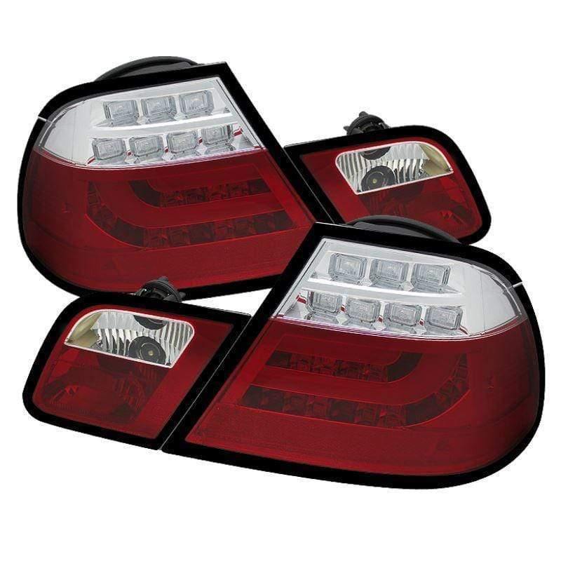 Spyder BMW E46 00-03 2Dr Coupe Light Bar LED Tail Lights - Red Clear