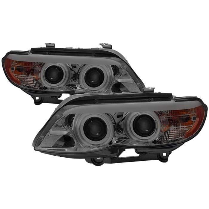 Spyder BMW X5 E53 2004-2006 Dual Projector Headlights LED - Smoke