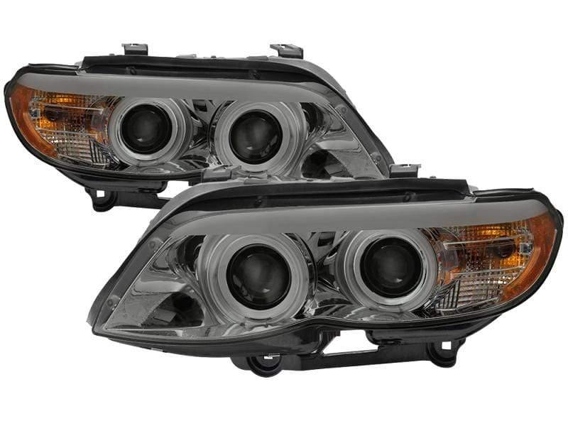 Spyder BMW X5 E53 2004-2006 Dual Projector Headlights LED - Smoke (NLA)