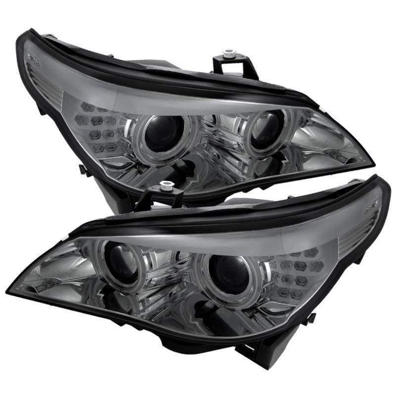 Spyder BMW E60 5-Series 04-07 Projector Headlights - Smoke