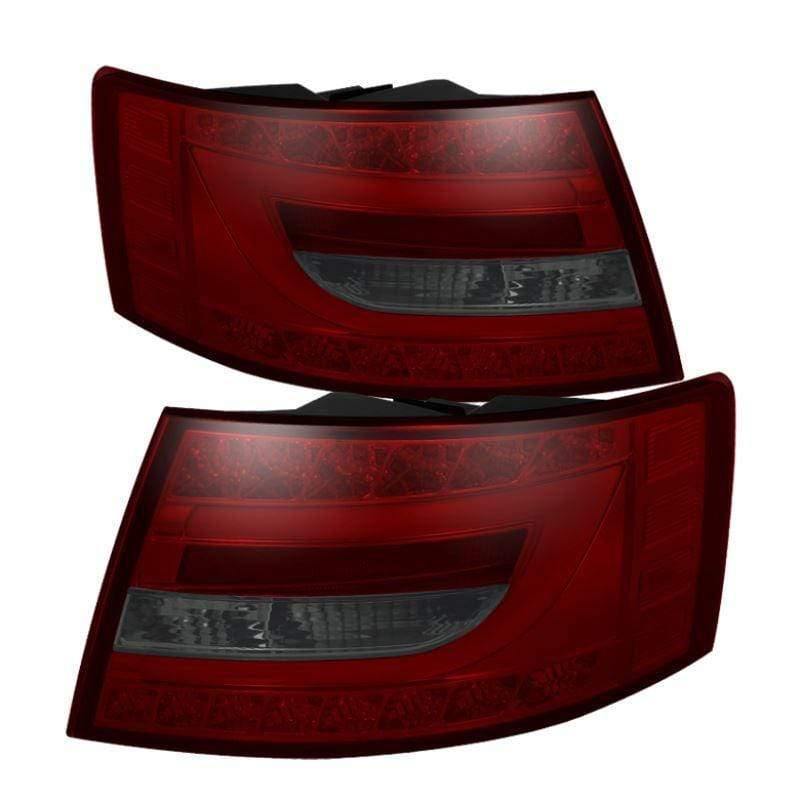 Spyder Audi A6 05-08 4Dr Sedan Only Light Bar LED Tail Lights - Red Smoke
