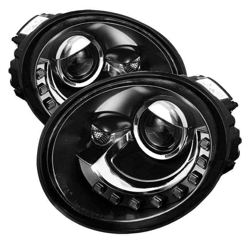 Spyder Volkswagen Beetle 1998-2005 Projector Headlights - Black - (NLA)