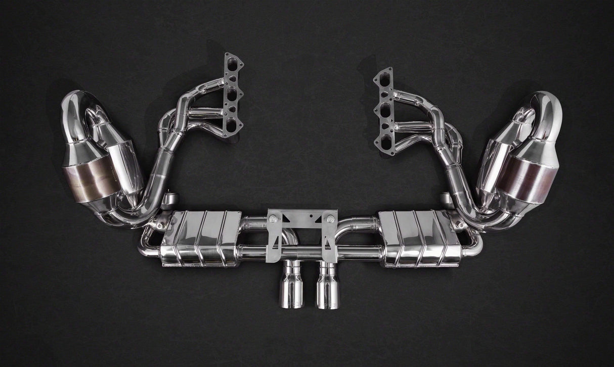 Porsche 991.1 GT3/RS - Complete Racing Valve Exhaust, Header with 200 Cell Sport Cat, & Carbon Underbody Cover (with CES-3 Remote)