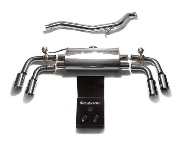 ARMYTRIX Stainless Steel Valvetronic Catback Exhaust System Quad Chrome Silver Tips Audi TT | TTS Quattro MK2 8J 4WD 07-14