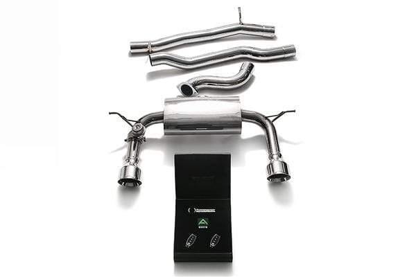ARMYTRIX Stainless Steel Valvetronic Catback Exhaust System Dual Chrome Silver Tips Audi TTS Quattro MK3 8S 2.0 TFSI 15+