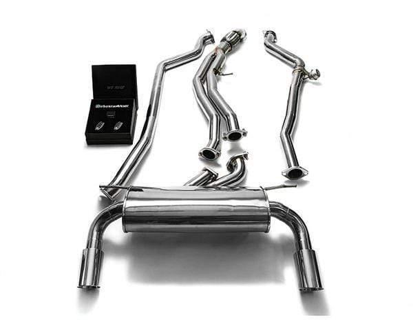 ARMYTRIX Stainless Steel Valvetronic Catback Exhaust System Dual Chrome Silver Tips BMW M135i | M235i F2x 12-15