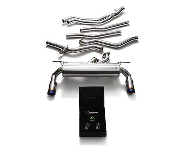 ARMYTRIX Stainless Steel Valvetronic Exhaust System Dual Blue Coated Tips BMW M140i | M240i F2X 17-18
