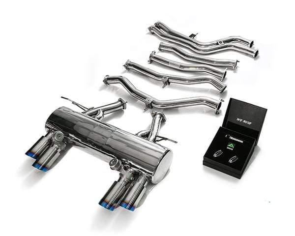 ARMYTRIX Stainless Steel Valvetronic Catback Exhaust System Quad Blue Coated Tips BMW M3 | M4 F8x 15+