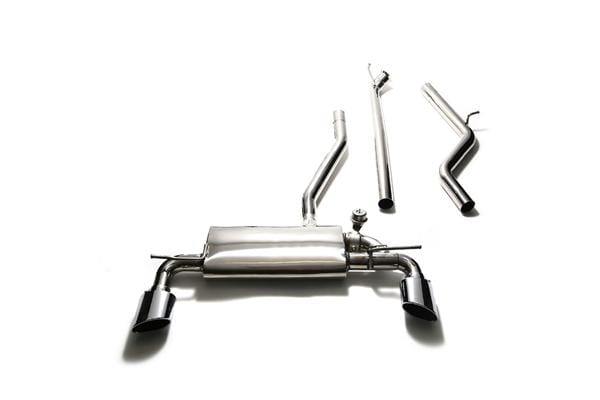 ARMYTRIX Stainless Steel Valvetronic Catback Exhaust System Dual Matte Black Tips Mercedes-Benz CLA-Class C117 14-17