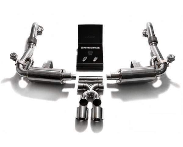 ARMYTRIX Stainless Steel Valvetronic Exhaust System Dual Chrome Silver Tips Porsche 718 Boxster | Cayman 17-18