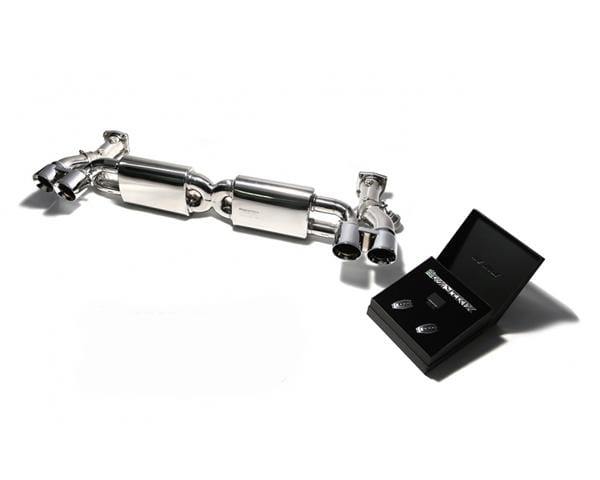 ARMYTRIX Stainless Steel Valvetronic Exhaust System Quad Titanium Blue Tips Porsche 991 Turbo | Turbo S 14-17
