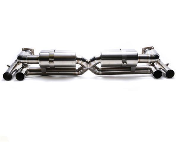 ARMYTRIX Titanium Valvetronic Exhaust System Quad Titanium Blue Tips Porsche 997 Turbo 07-09
