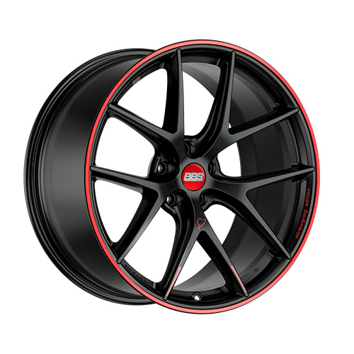 BBS CI-R 19" 5x120 Satin Black/Red Lip