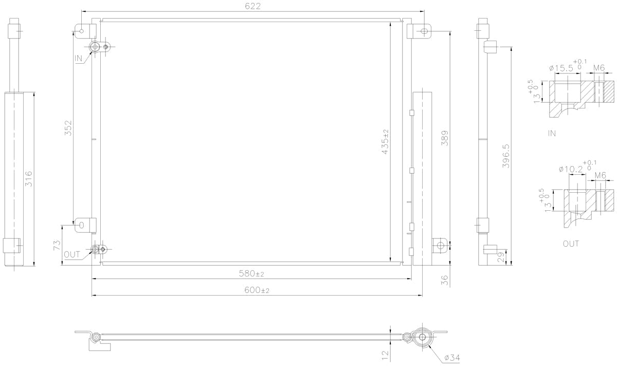 Air Conditioning Condenser & Receiver Drier Assembly - Honda