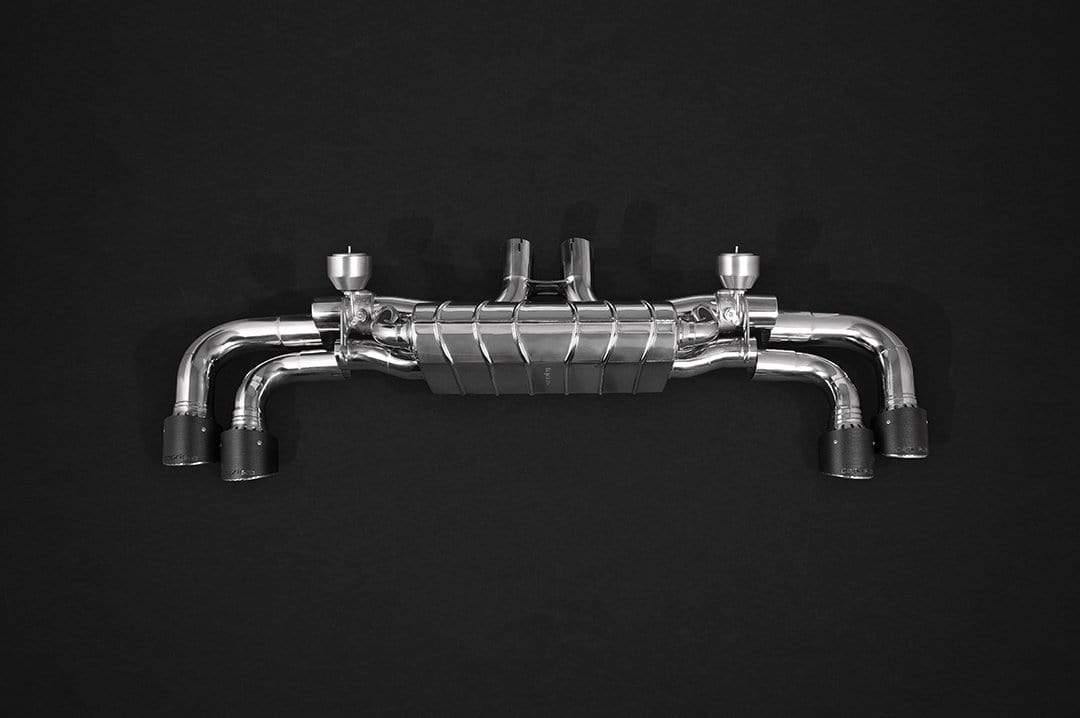 Porsche Cayenne Turbo 2019+ (536) Valved Catback Exhaust System, MidSilencer Delete, Carbon Tips, with E2P