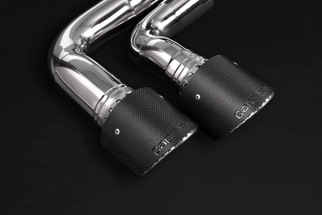 Porsche Cayenne Turbo 2019+ (536) Valved Catback Exhaust System, MidSilencer Delete, Carbon Tips, with E2P
