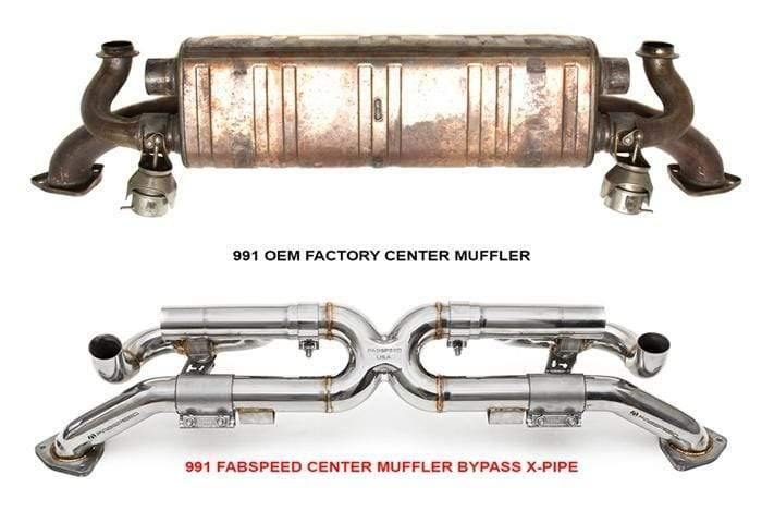 Fabspeed Valvetronic Center Muffler Bypass X-Pipe - Porsche 991 Carrera (PSE Only)