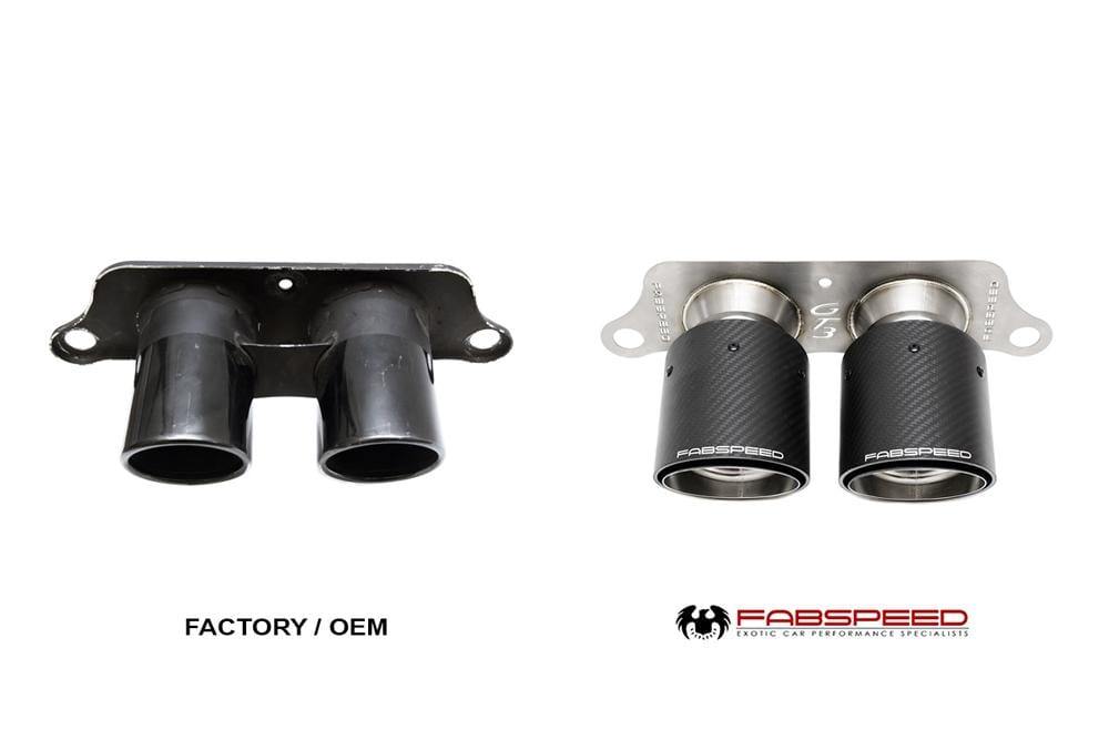 Fabspeed Deluxe Dual Style Tips (Matte Black) - Porsche 997.2 GT3 | GT3RS