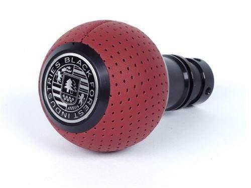 BFI Heavy Weight Shift Knob SCHWARZ - Magma Red Air Leather (991+ Porsche Fitment)