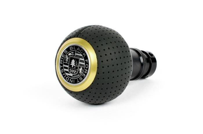 BFI Heavy Weight Shift Knob SCHWARZ - Air Leather - Gold Top (BMW Fitment)
