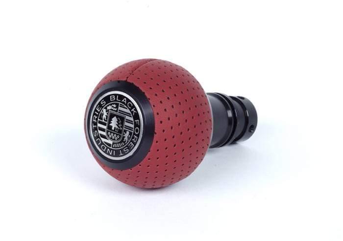 BFI Heavy Weight Shift Knob SCHWARZ - Magma Red Air Leather (VW/Audi Fitment)