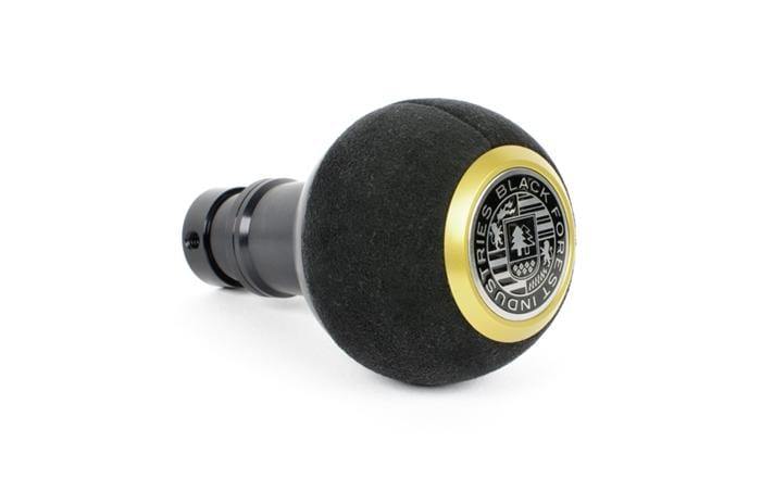 BFI Heavy Weight Shift Knob SCHWARZ - Black Alcantara - Gold Top (VW/Audi Fitment)