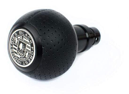 BFI GS2 Heavy Weight Shift Knob - Black Air Leather - Black Anodized (MINI Fitment)