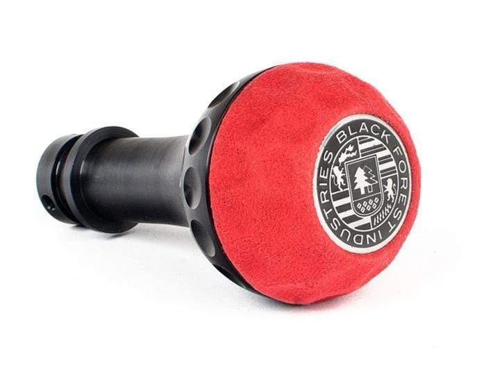 BFI Heavy Weight Shift Knob SCHWARZ - Golf Ball - Red Alcantara (VW/Audi Fitment)