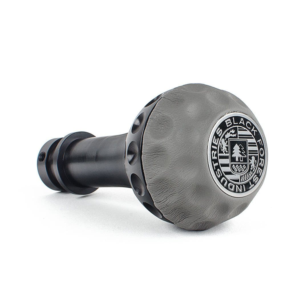 BFI GSB Heavy Weight Shift Knob - Graphite Gray Nappa Leather - Black Anodized (VW/Audi Fitment)