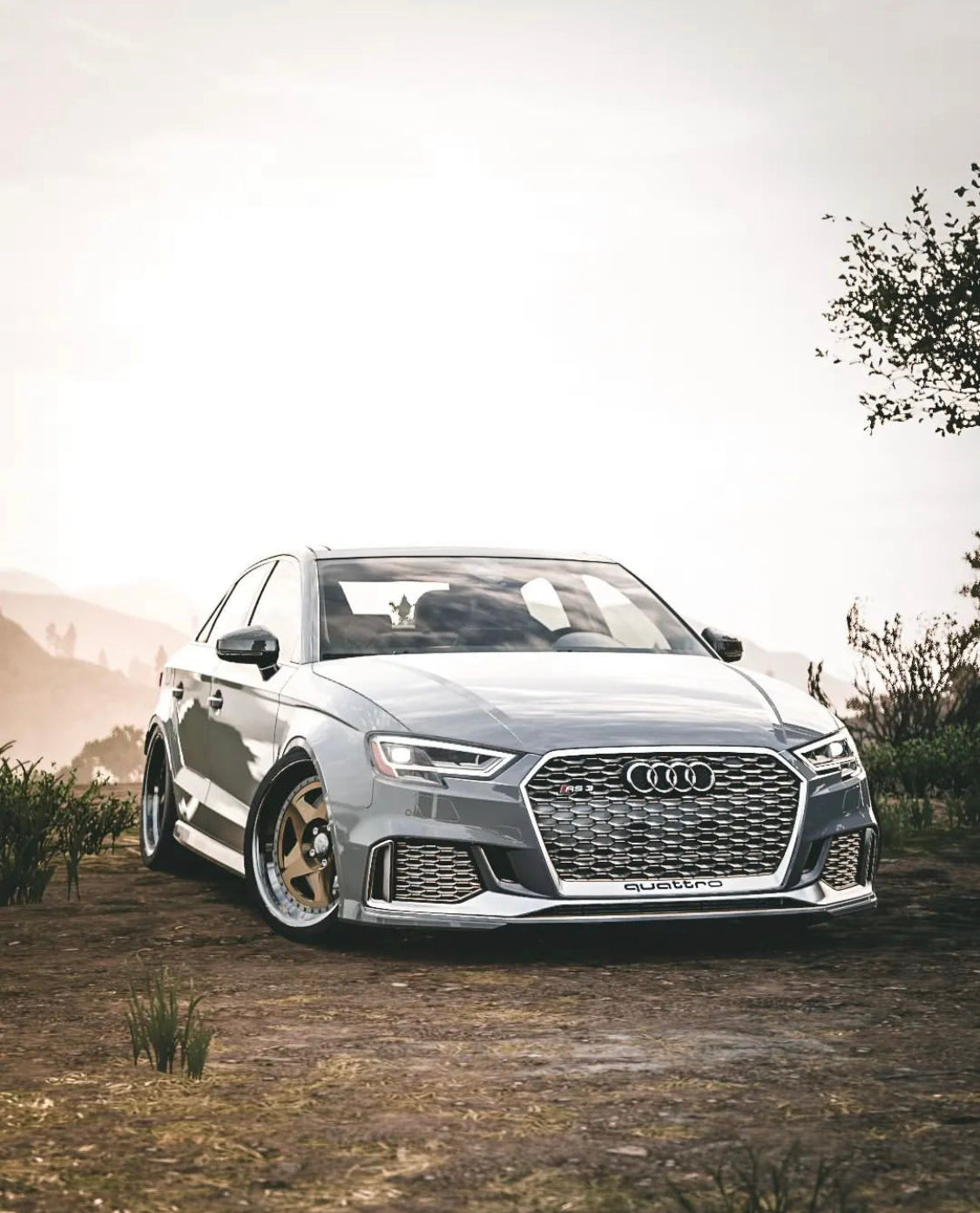 Audi RS3 Silver Honeycomb Front Grille | (2017-2020) 8V.5 A3/S3