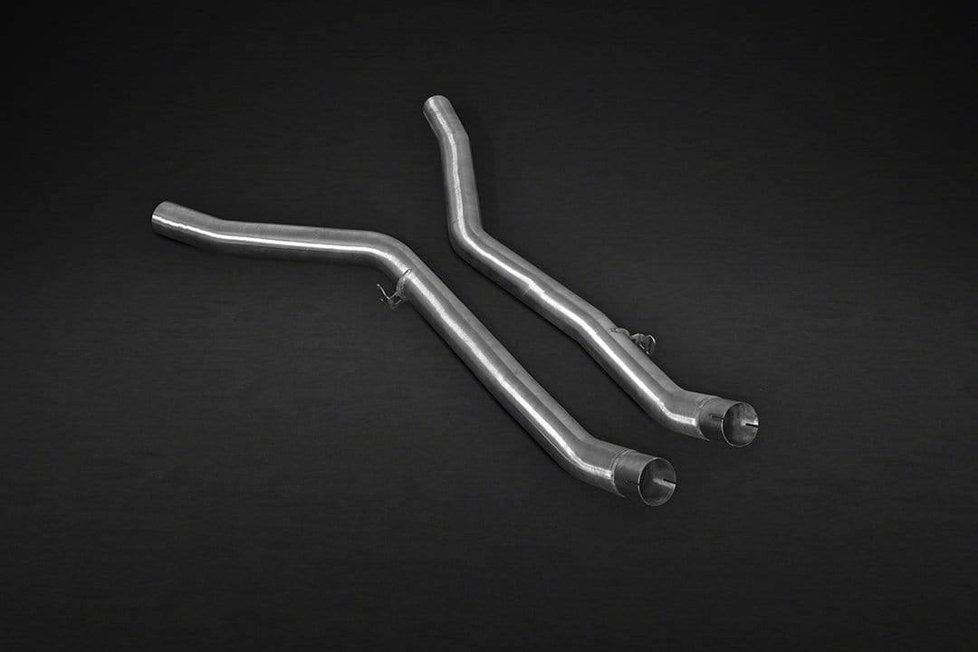 BMW X5M (F15) (2013 ) & X6M (2014 ) Valved Exhaust System, Mid-Pipes, & CES-3 Remote Kit with Carbon Fiber Tips