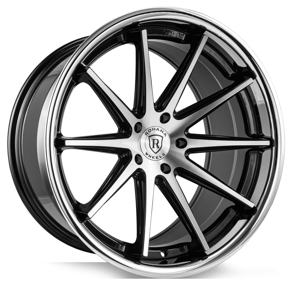 Rohana RFC10 20" 5x115 Machine Black/Chrome Lip