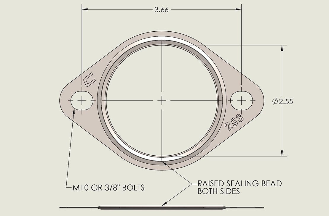 COBB 2.5 inchin 2-Bolt Exhaust Gasket
