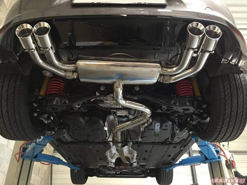 ARMYTRIX Stainless Steel Valvetronic Catback Exhaust System Quad Blue Coated Tips Volkswagen Golf R MK7.5 17+