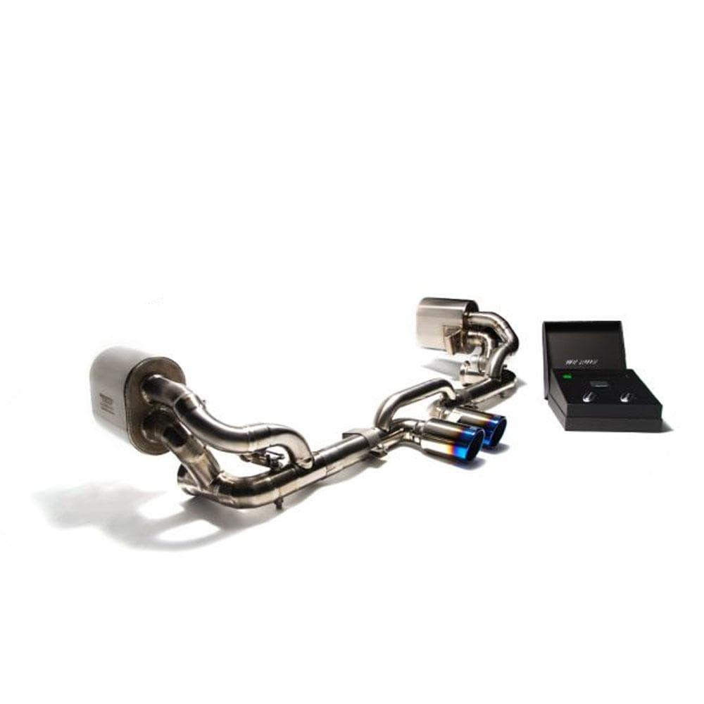 ARMYTRIX Titanium Valvetronic Exhaust System Dual Titanium Blue Tips Porsche 997 GT3 RS 07-11